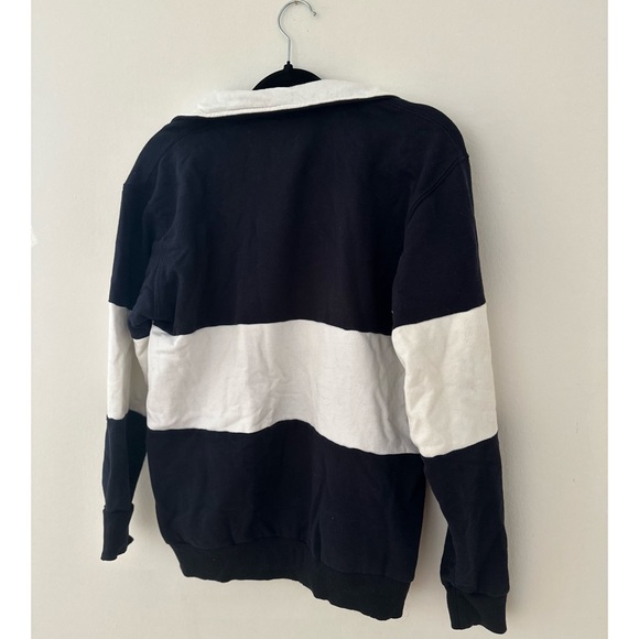 J. Galt Rugby Stripe Quarter-Zip Sweatshirt One-Size - Picture 5 of 12